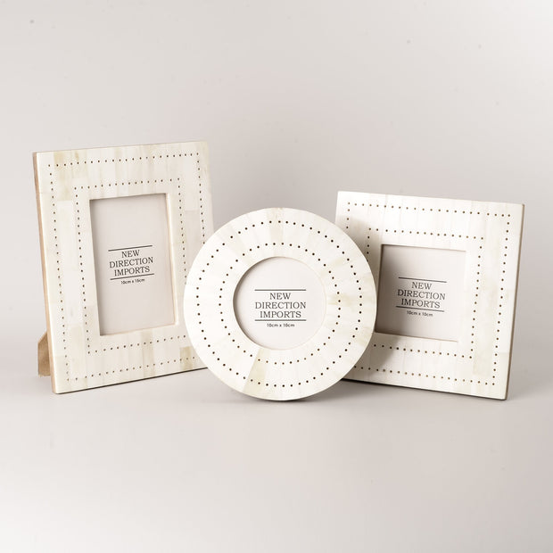 Handmade white bone frame (3 sizes)