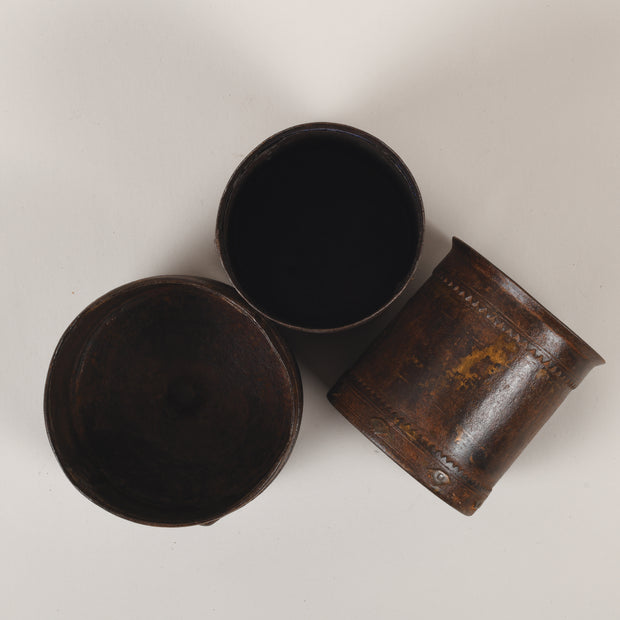Vintage Indian mini iron pot.