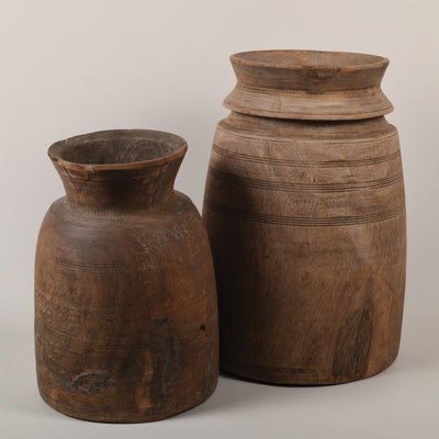 Large Wooden Himachal natural pot