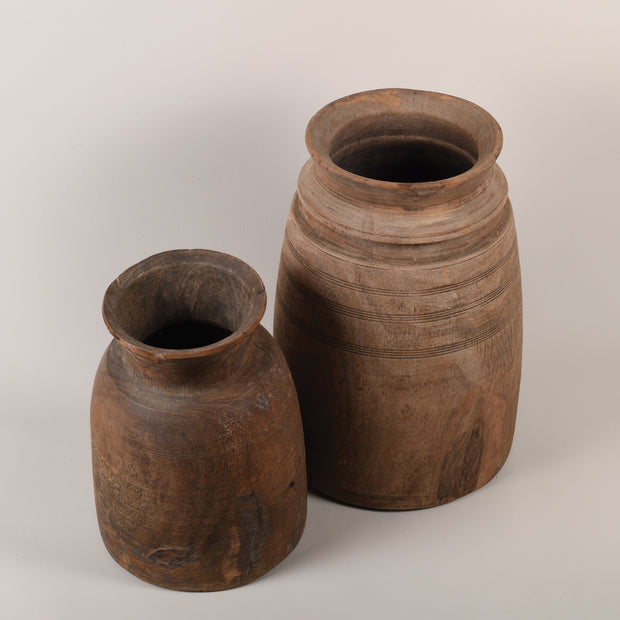 Large Wooden Himachal natural pot