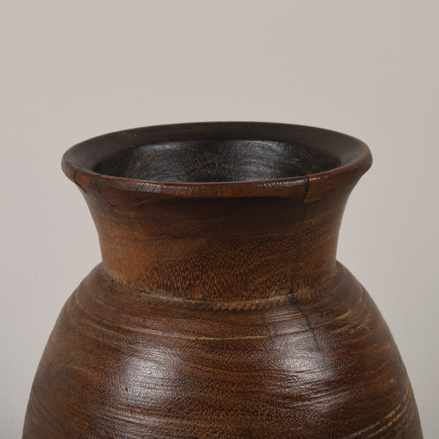 Large Wooden Himachal waxed pot