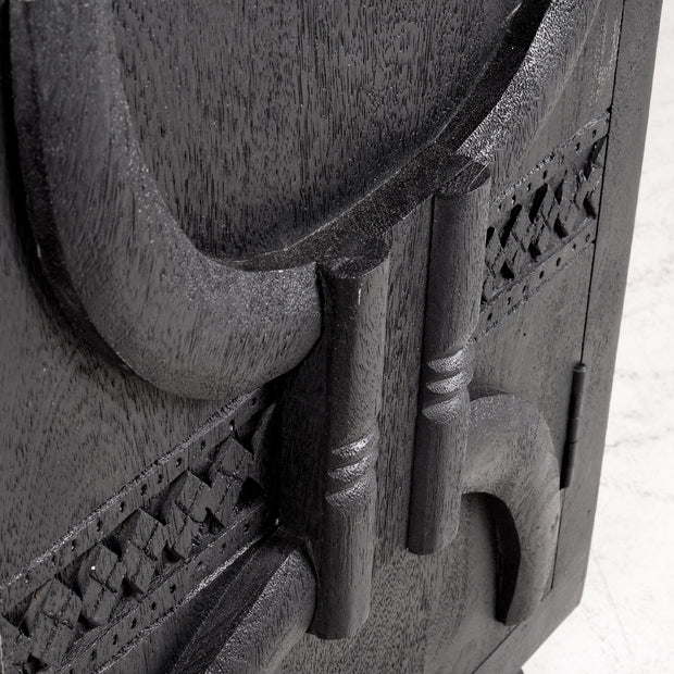 Matte Black tribal bedsides(Pair)