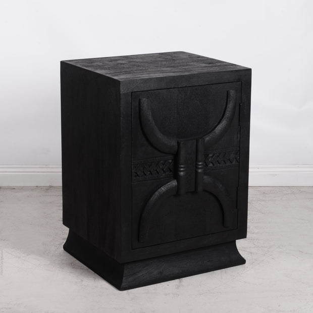 Matte Black tribal bedsides(Pair)