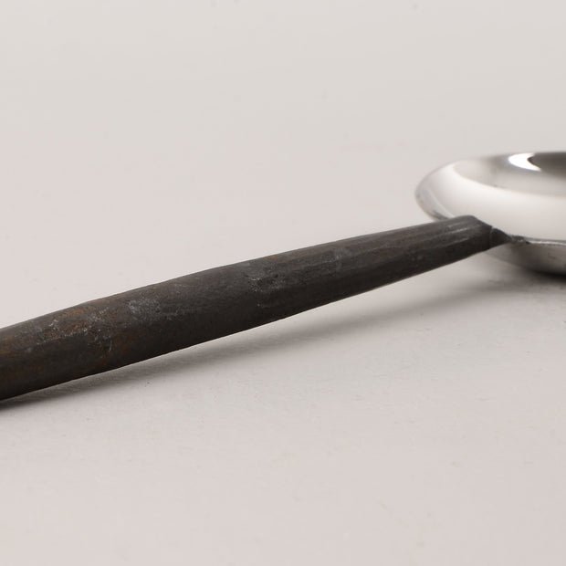 Smooth burnished handle salad servers with round cup