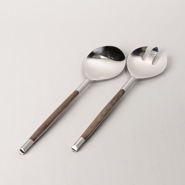 Wood Inlay Handle Salad Server – thecuriouscollector.myshopify.com