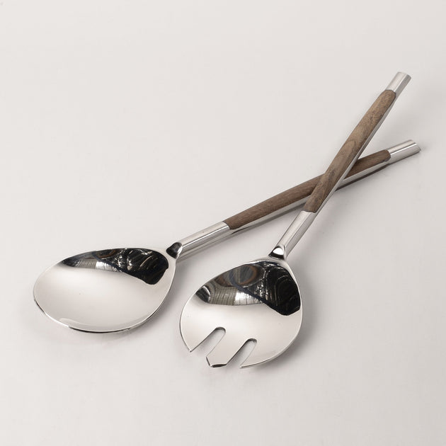 Wood Inlay Handle Salad Server – thecuriouscollector.myshopify.com