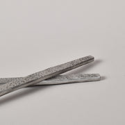Polished salad server set w/Satin hammered handle