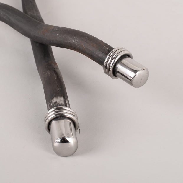 Burnished Salad server W/Twisted Handle and Ring