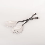 Burnished Salad server W/Twisted Handle and Ring