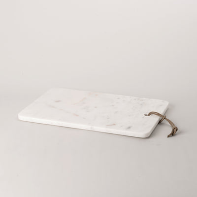 Classic white marble board with leather cord