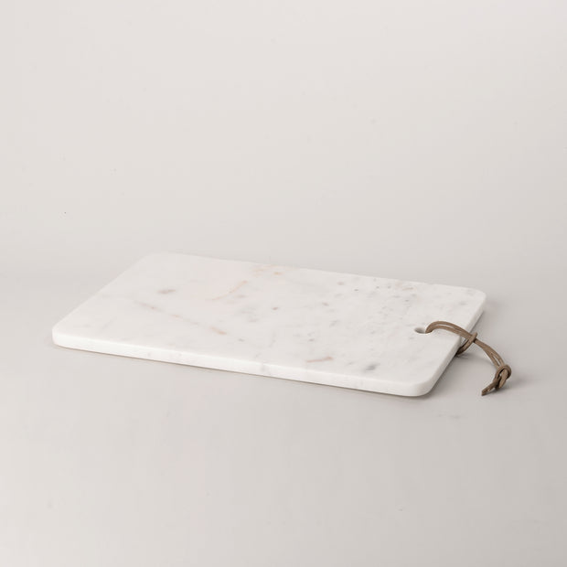 Classic white marble board with leather cord