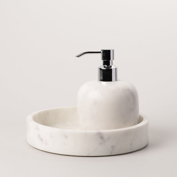 White marble soap dispenser