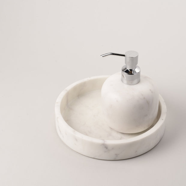 White marble soap dispenser