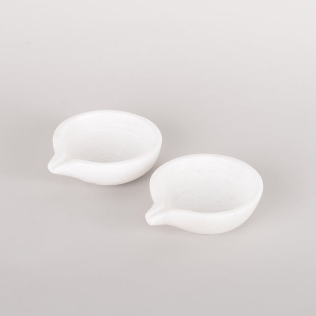 White Marble Diya