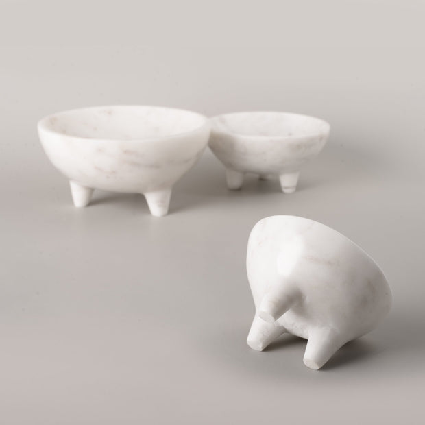 White Marble 3 legged Bowl (3 sizes)
