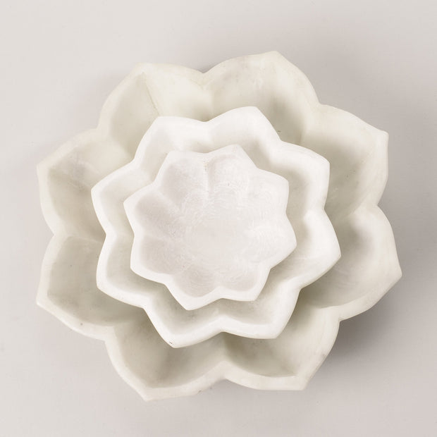 "Burma" marble Flower Plates (3 Sizes)