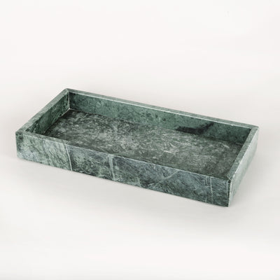Green marble rectangle tray