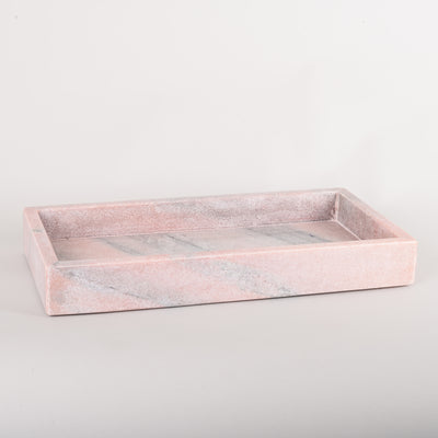 Pink marble rectangle tray