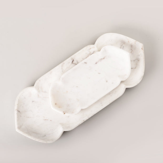 Large White Marble Mishka tray