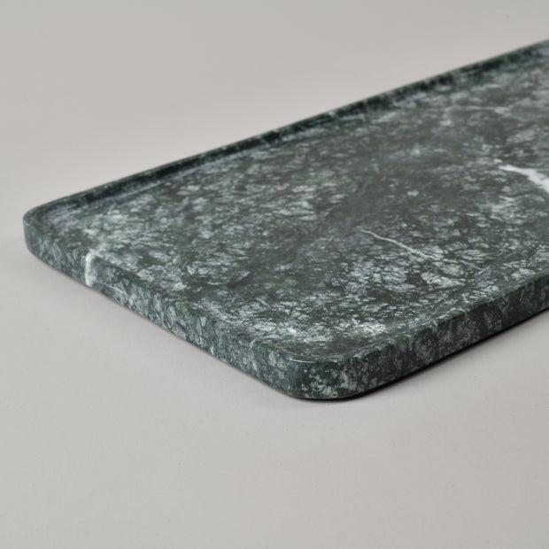 Large green marble shallow tray
