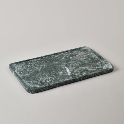 Large green marble shallow tray