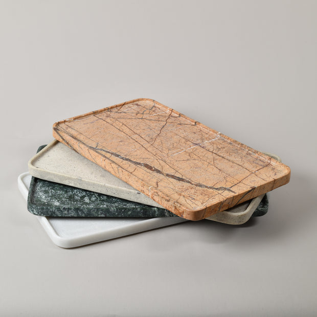 Large green marble shallow tray