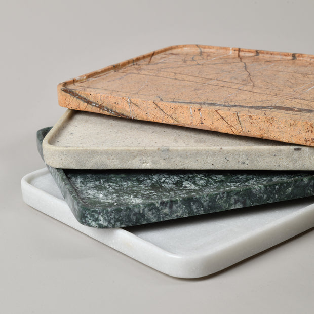 Large green marble shallow tray