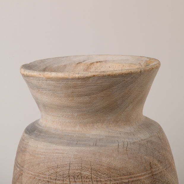 Large Wooden Himachal bleached pot