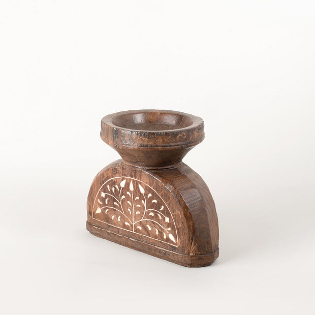 Vintage Candle Holder Bone Inlaid/2